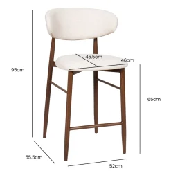 Barstoel Alexia Beige/Walnoot - Giga Meubel