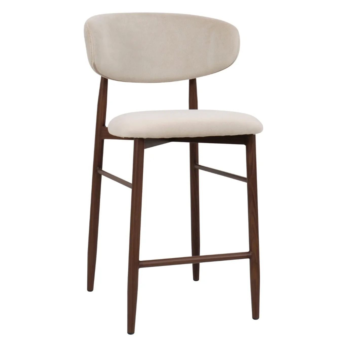 Barstoel Alexia Beige/Walnoot Faux Fur - Giga Meubel
