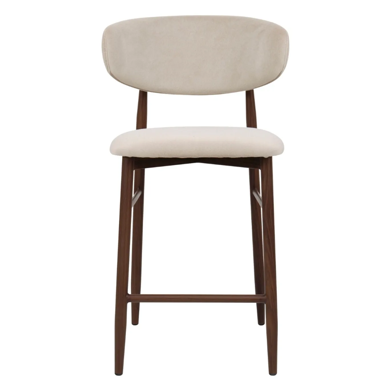Barstoel Alexia Beige/Walnoot Faux Fur - Giga Meubel