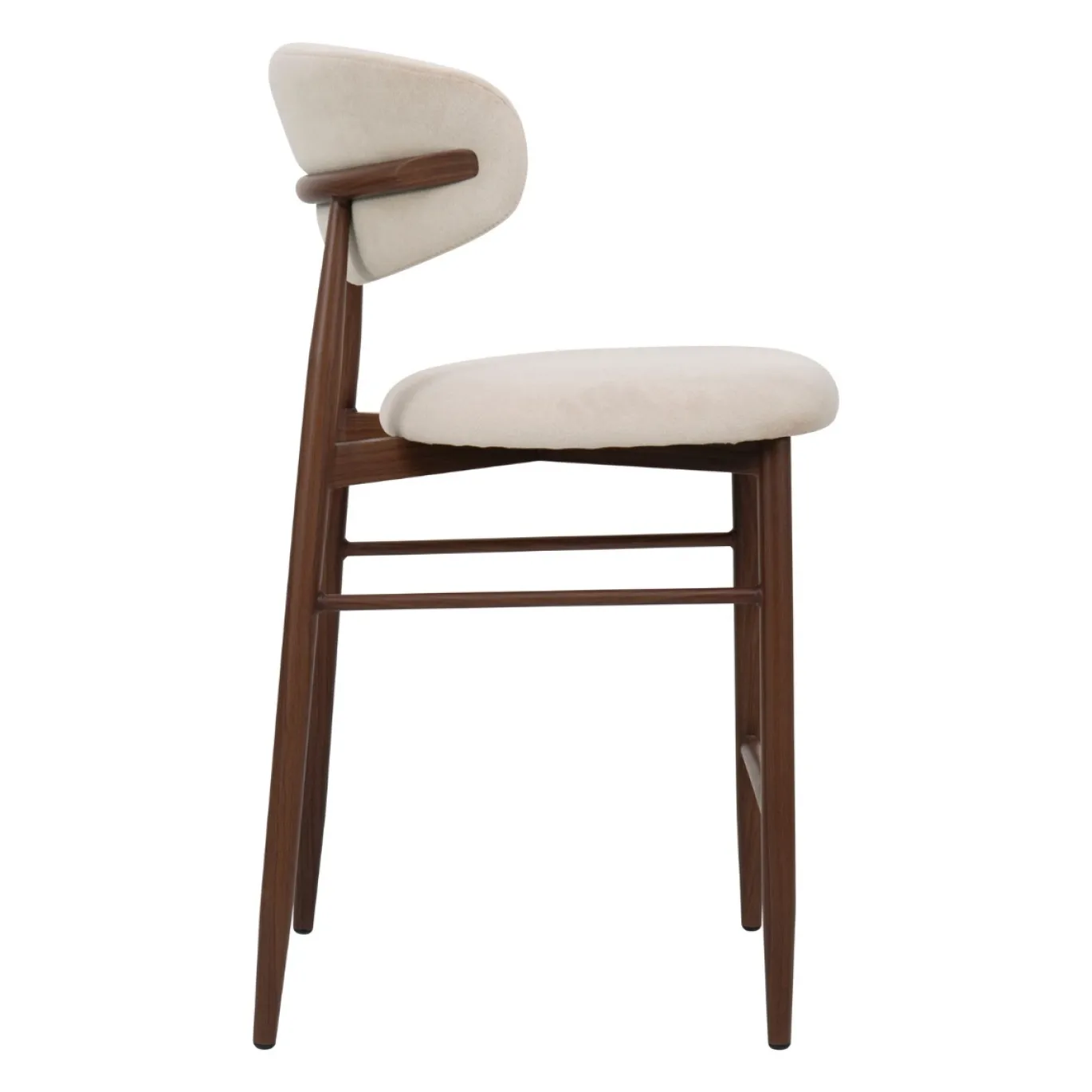 Barstoel Alexia Beige/Walnoot Faux Fur - Giga Meubel