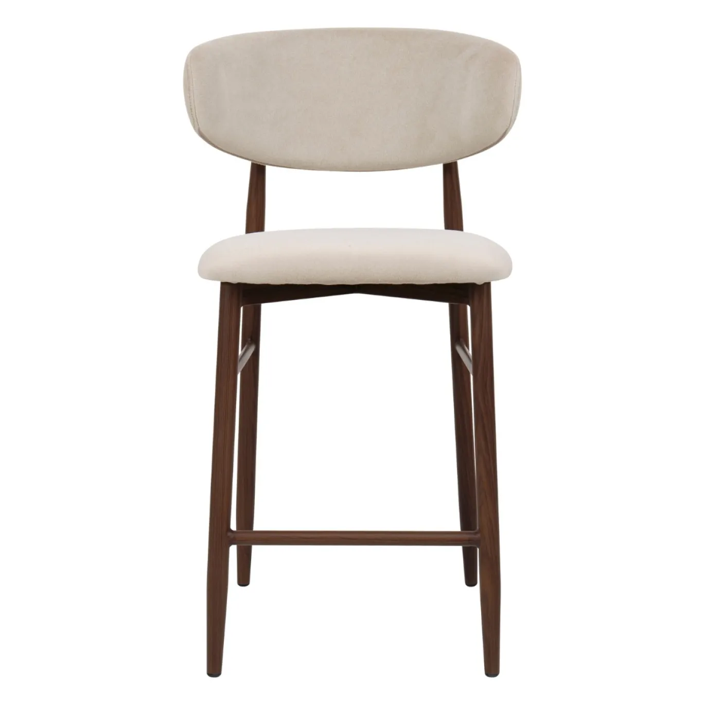Barstoel Alexia Beige/Walnoot Faux Fur - Giga Meubel