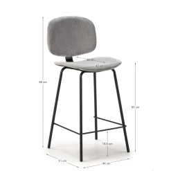 Barstoel Arus 65cm Grijs/zwart - Giga Meubel
