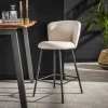 Barstoel Curve Bouclé Wit - Giga Meubel
