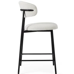 Barstoel Diana Bouclé Wit - Giga Meubel
