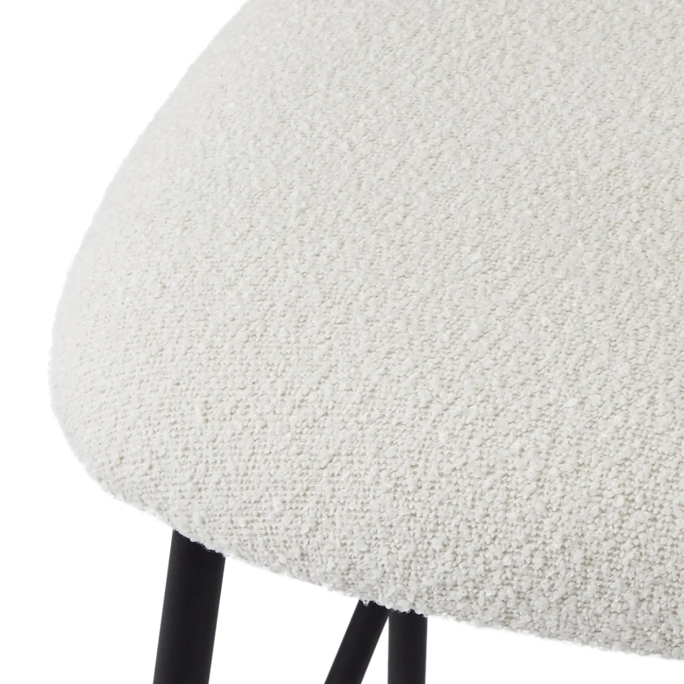 Barstoel Diana Bouclé Wit - Giga Meubel