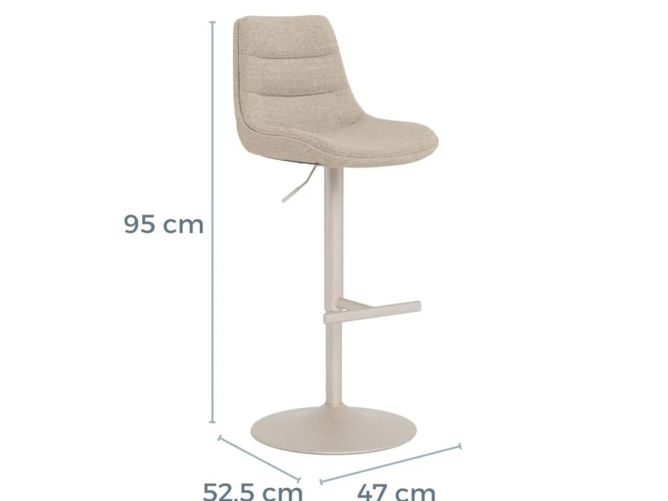 Barstoel Hannah Basel Beige Grijs Set van 2 - Giga Living