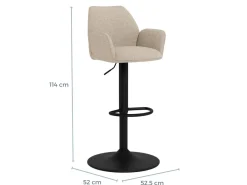 Barstoel Lorin Basel Beige/Zwart - Giga Living