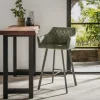 Barstoel Nexus met Armleuning Velvet Groen - Giga Meubel