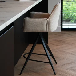Barstoel Noa Beige/Zwart - Giga Meubel