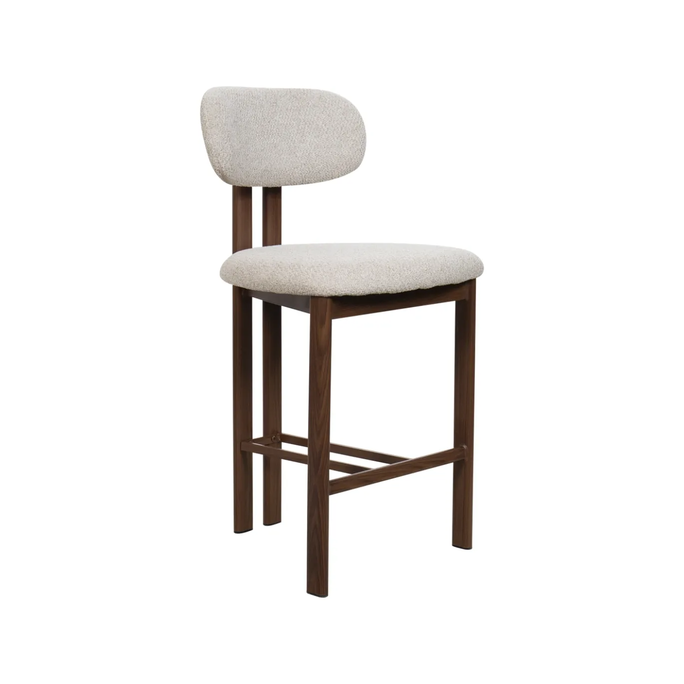 Barstoel Noor Beige/Walnoot 65cm - Giga Meubel