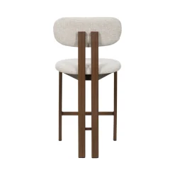 Barstoel Noor Beige/Walnoot 65cm - Giga Meubel
