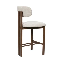 Barstoel Noor Beige/Walnoot 65cm - Giga Meubel