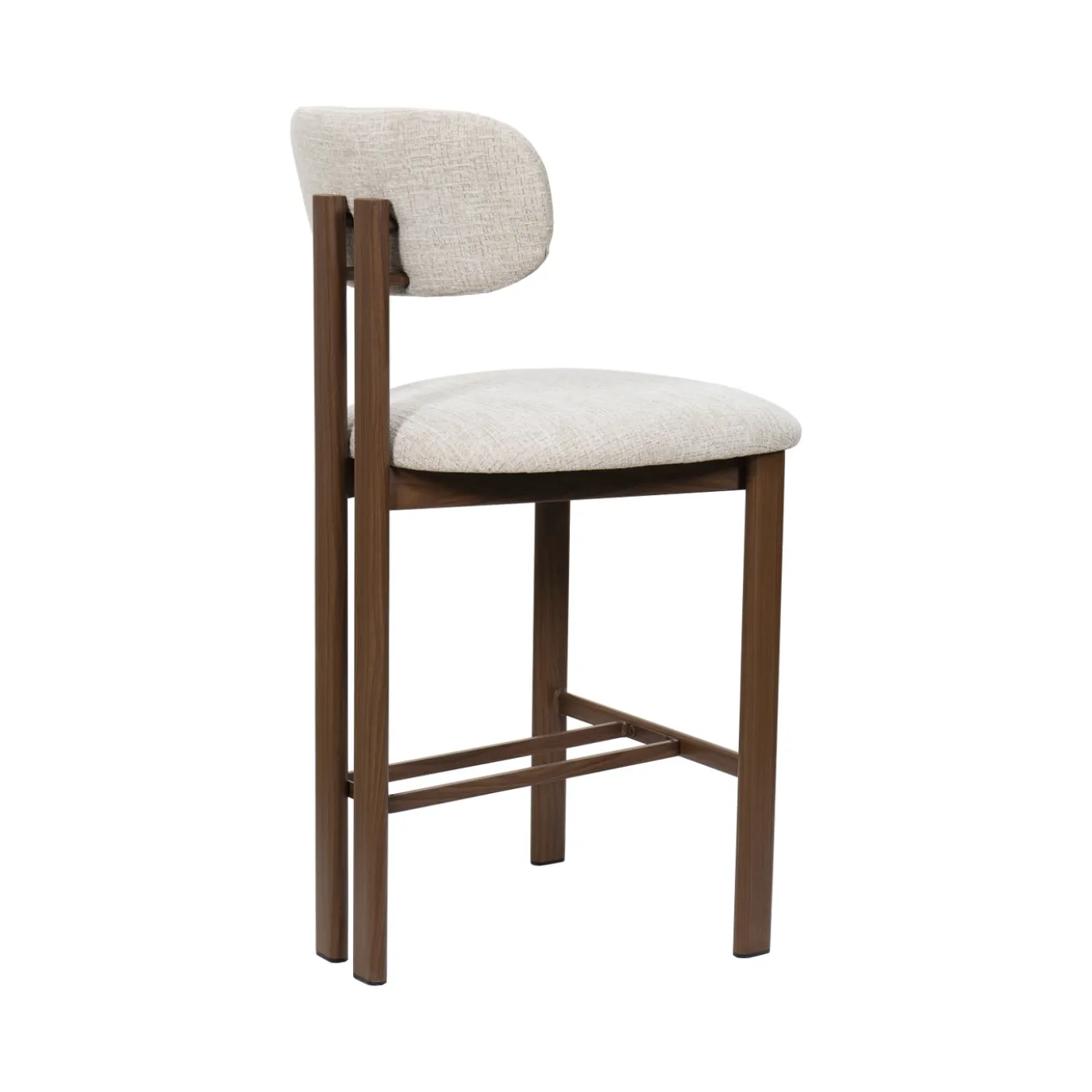 Barstoel Noor Beige/Walnoot 65cm - Giga Meubel
