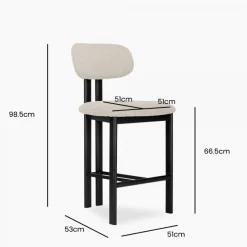 Barstoel Noor Beige/Walnoot 65cm - Giga Meubel