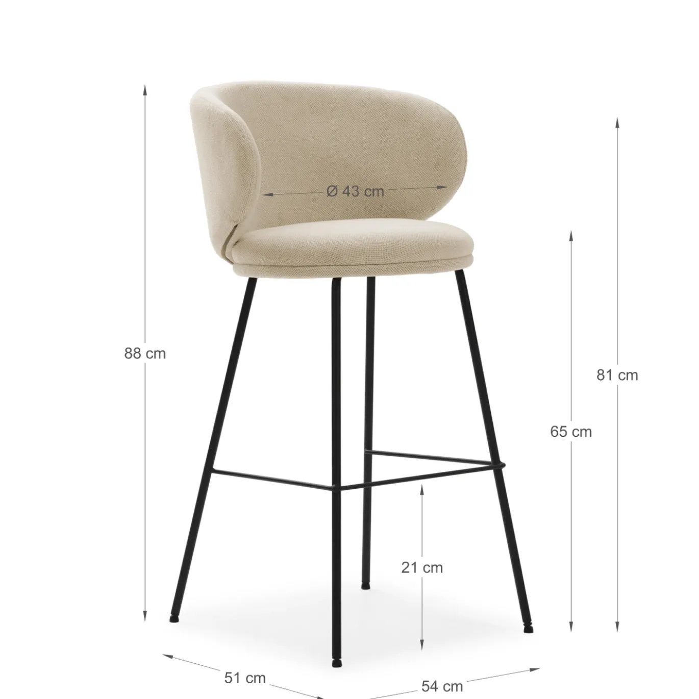 Barstoel Rush Beige - Giga Meubel