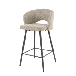 Barstoel Salon Bouclé Zandkleur - Giga Meubel