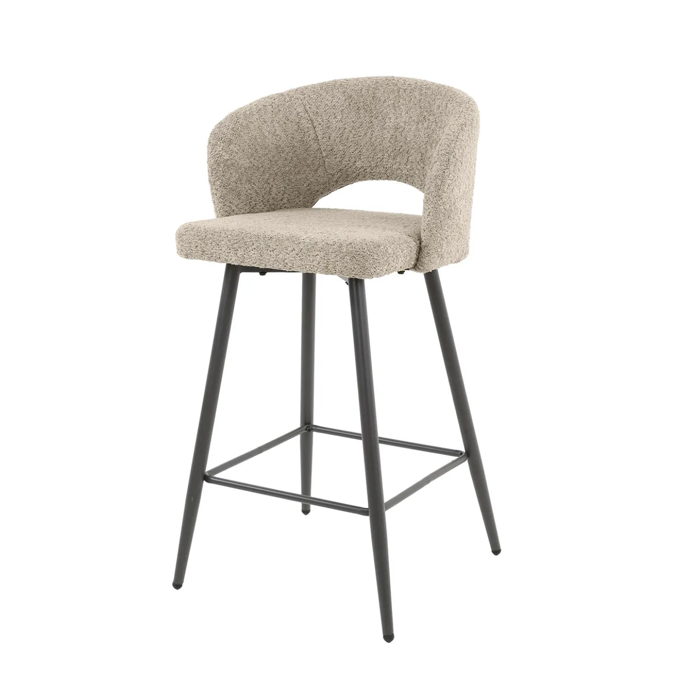 Barstoel Salon Bouclé Zandkleur - Giga Meubel