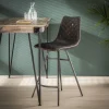Barstoel vintage diamond kruispoot Bruin - Giga Meubel