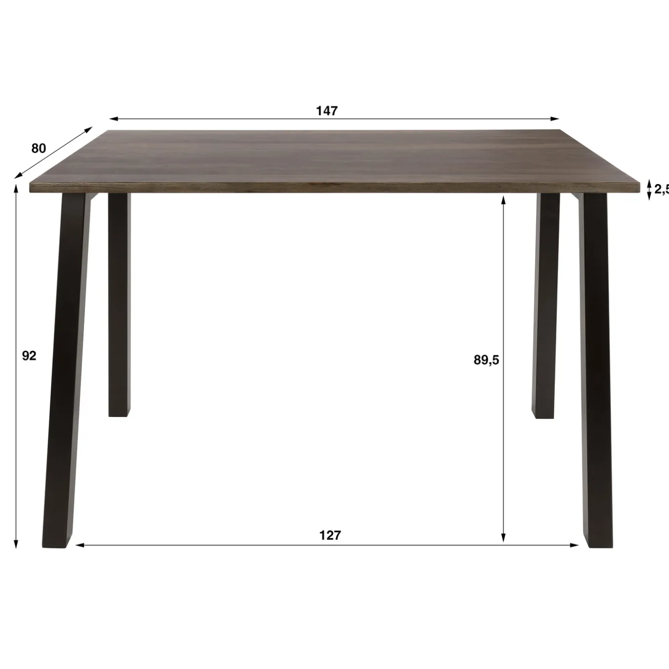 Bartafel Edge Pure Acaciahout Bruin 147cm - Giga Meubel