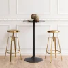 Bartafel Ivsta Ash Fineer Mat Zwart Ø60x105cm - Giga Living