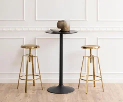 Bartafel Ivsta Ash Fineer Mat Zwart Ø60x105cm - Giga Living