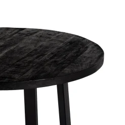 Bartafel Lowie Zwart Rond 110x110cm - Giga Meubel