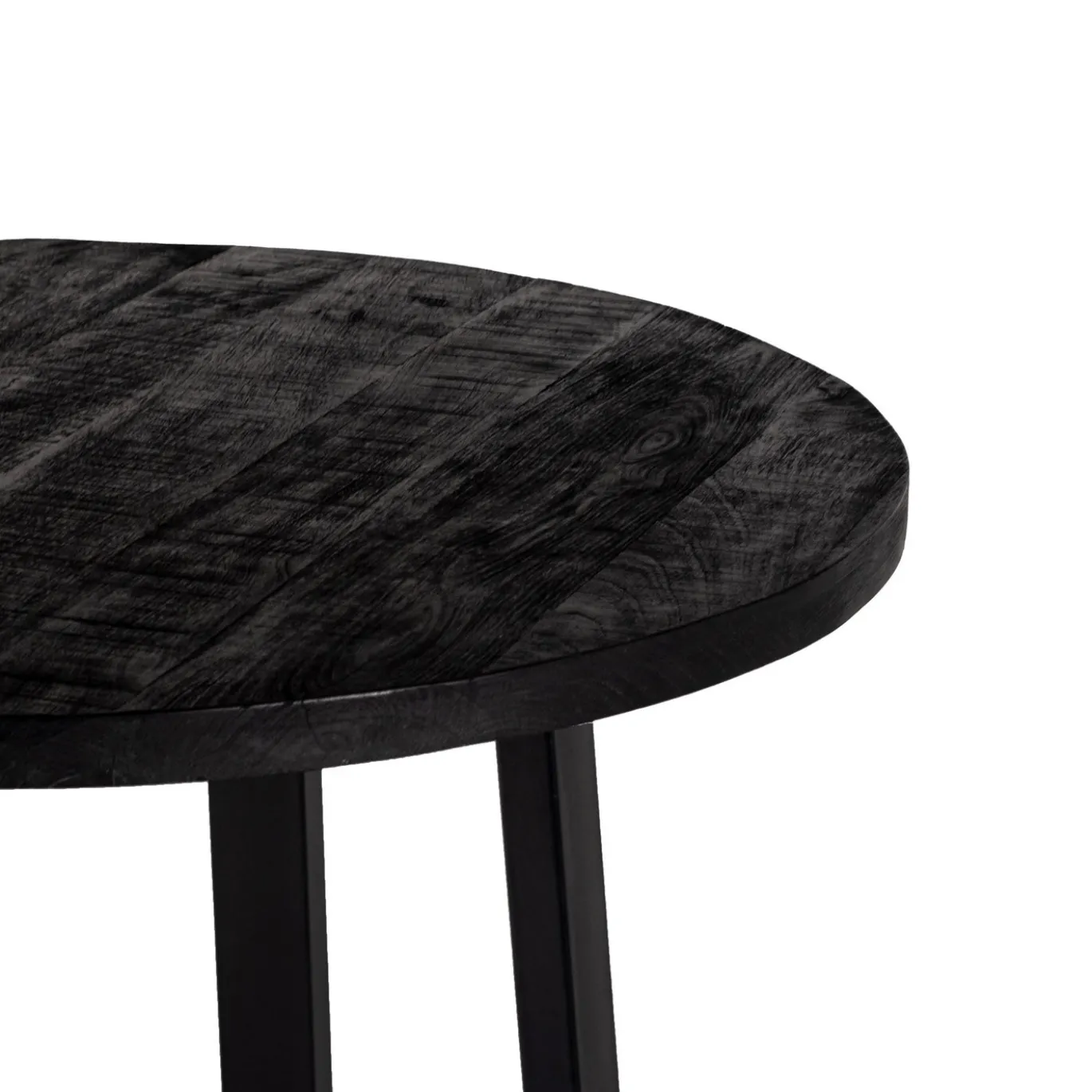 Bartafel Lowie Zwart Rond 110x110cm - Giga Meubel
