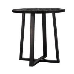 Bartafel Lowie Zwart Rond 110x90cm - Giga Meubel