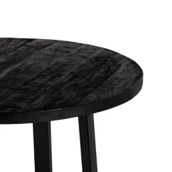 Bartafel Lowie Zwart Rond 110x90cm - Giga Meubel