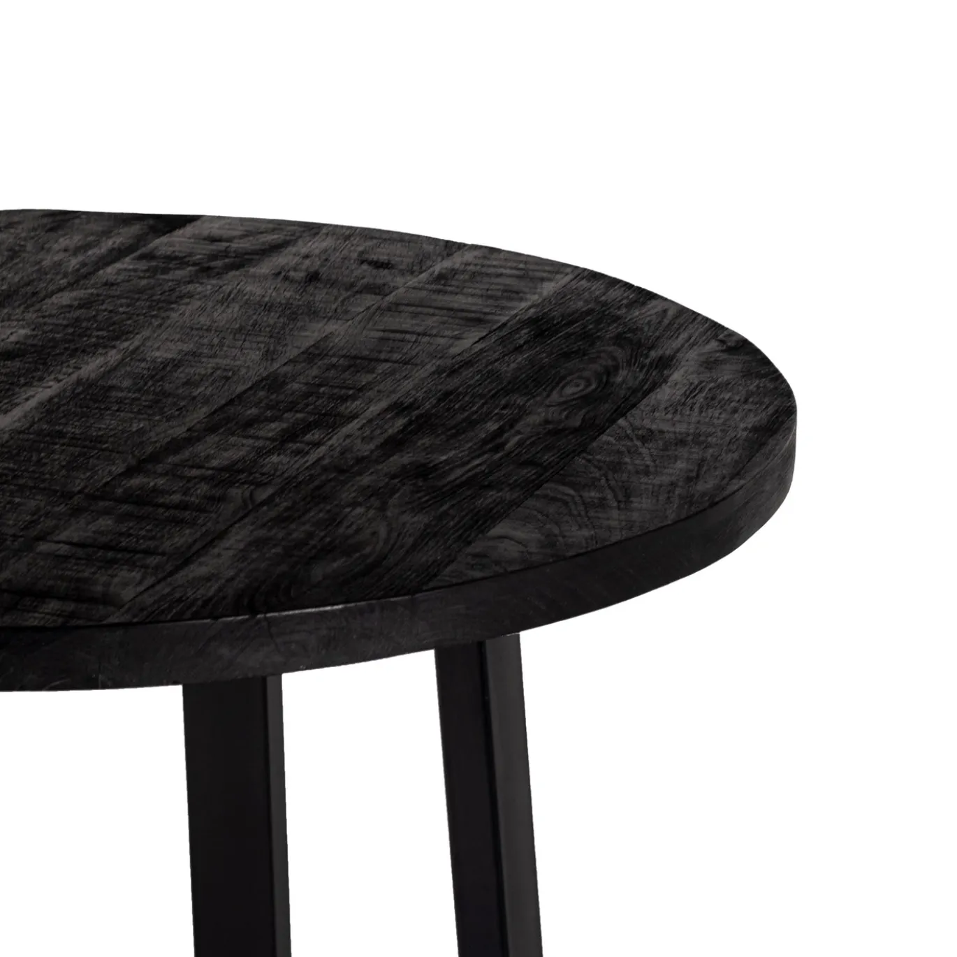 Bartafel Lowie Zwart Rond 110x90cm - Giga Meubel