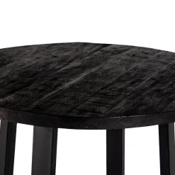 Bartafel Lowie Zwart Rond 110x90cm - Giga Meubel