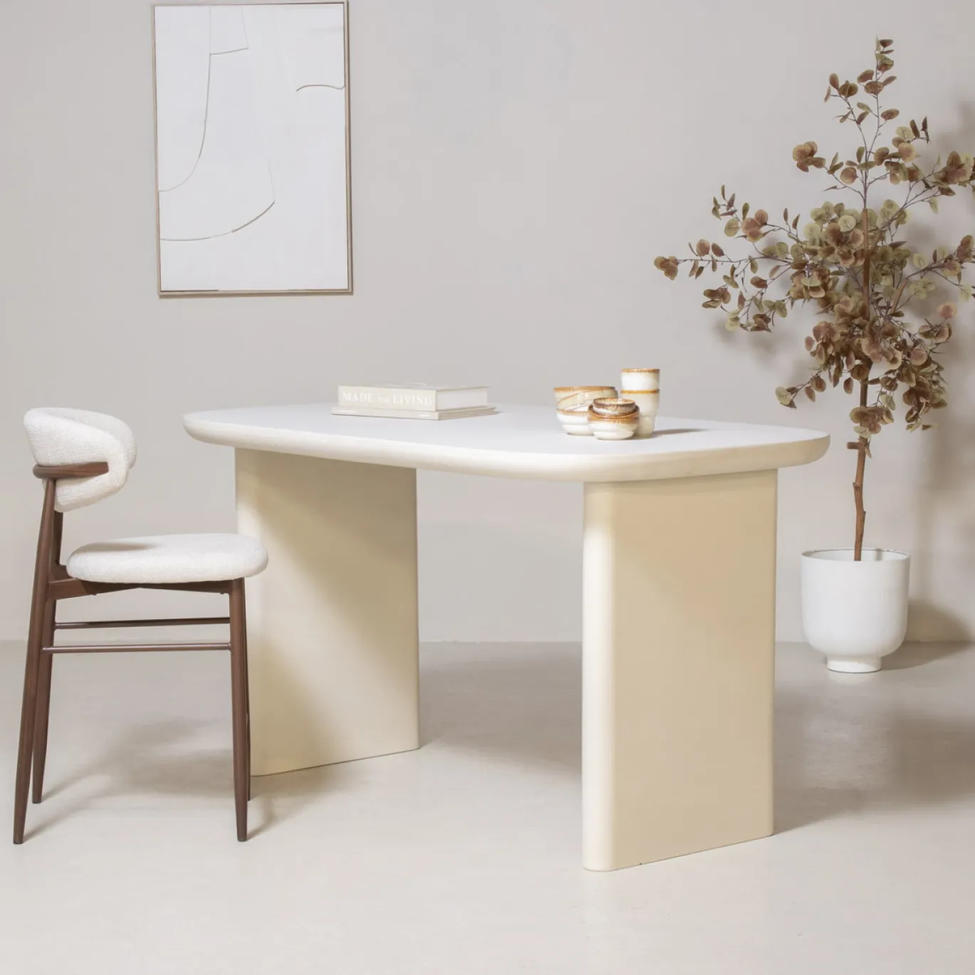 Bartafel Maya Deens Ovaal Beige 160x90cm - Giga Meubel