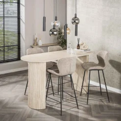 Bartafel Romano Arch Plat Ovaal 180cm Keramiek Travertin - Giga Meubel