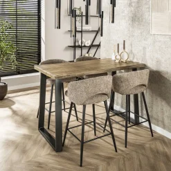 Bartafel 135x70 massief trapeziumvormig Licht - Giga Meubel
