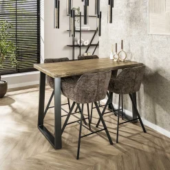 Bartafel 135x70 massief trapeziumvormig Licht - Giga Meubel