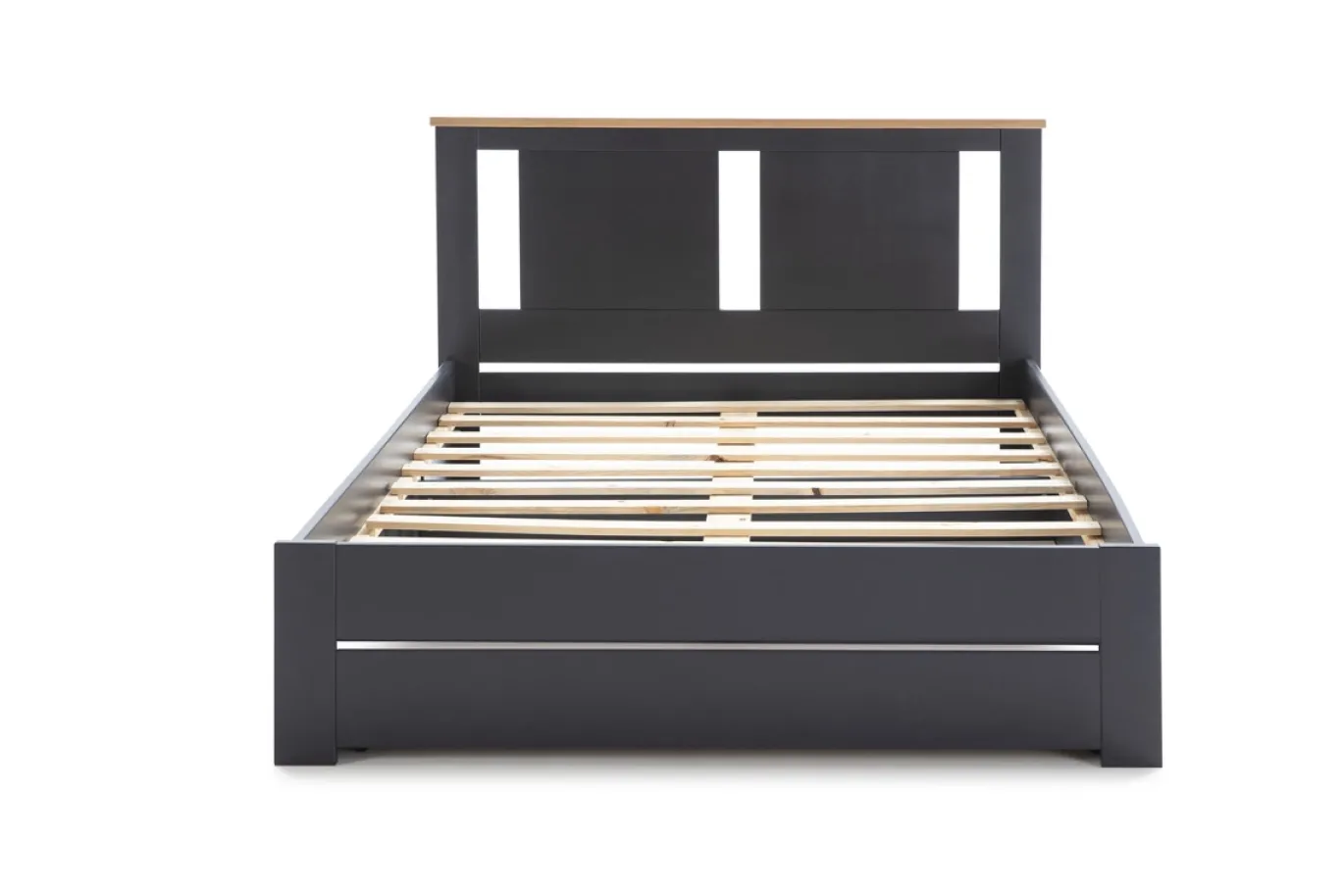 Bed Enara 140x190 Antraciet/eiken Met Latten Set - Giga Meubel