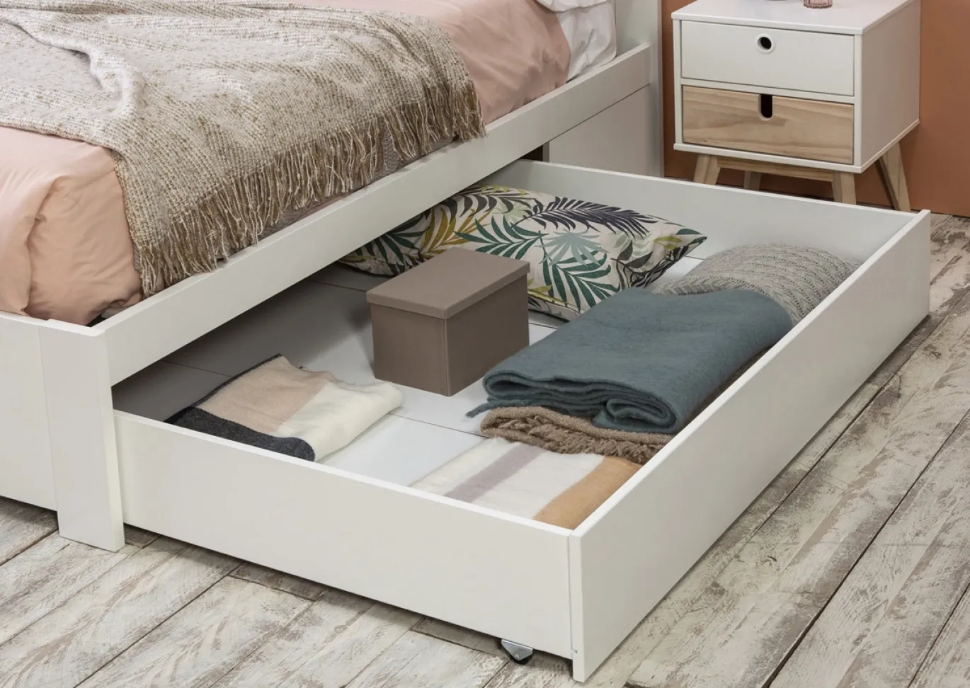Bed 135/140 Gabi Lade Wit Wax - Giga Meubel