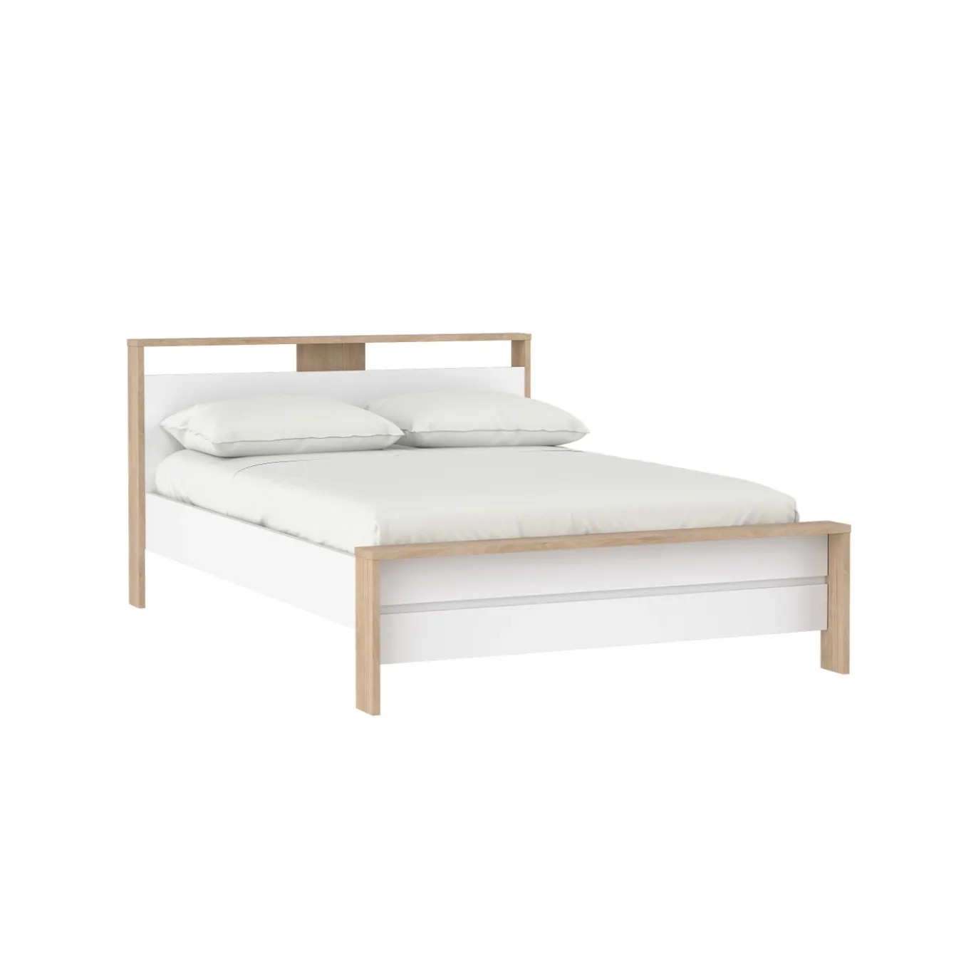 Bed Next Jackson Hickory Wit Hoogglans 140x200cm - Giga Living