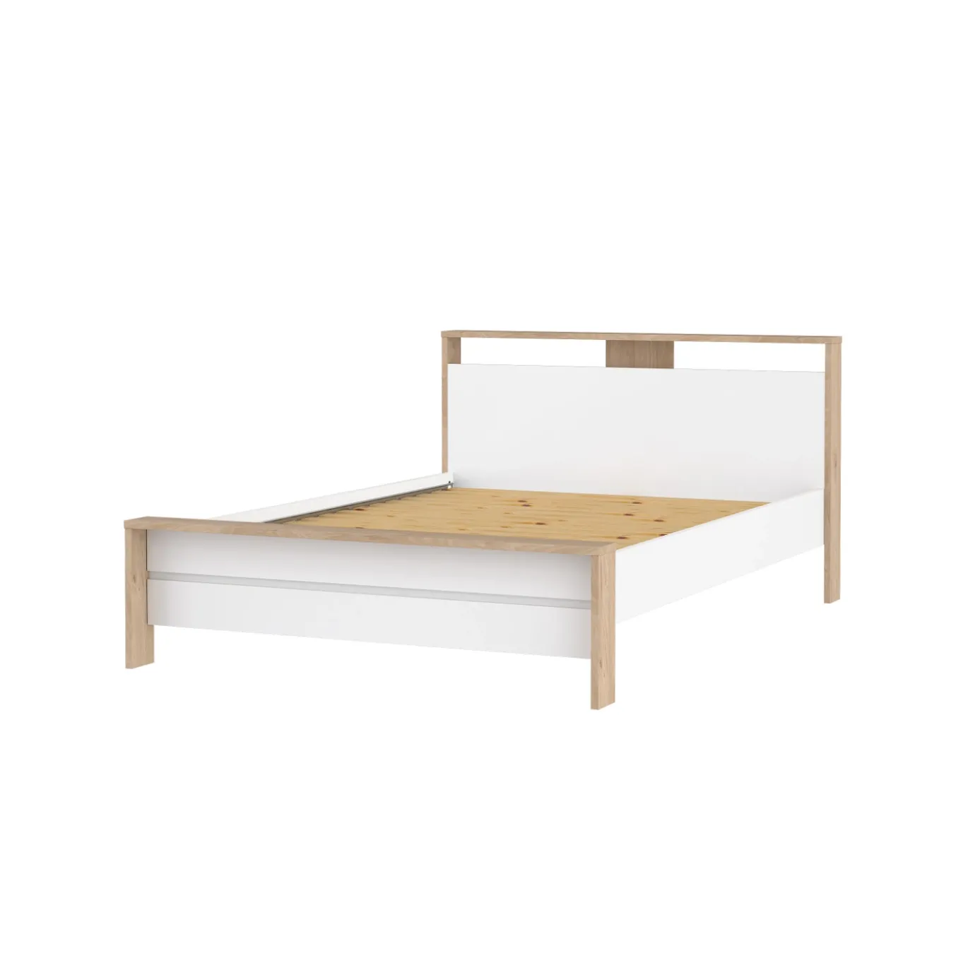 Bed Next Jackson Hickory Wit Hoogglans 140x200cm - Giga Living