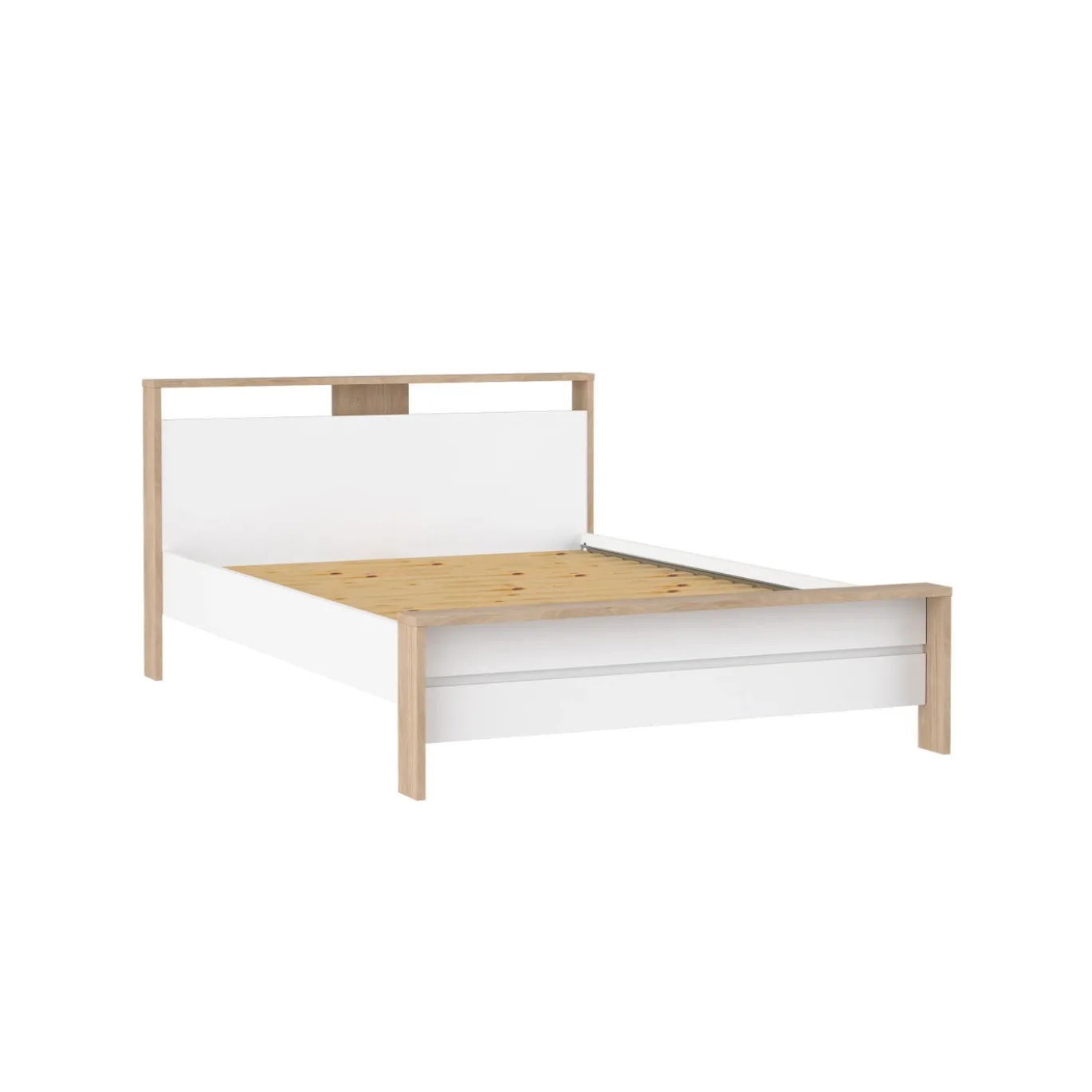 Bed Next Jackson Hickory Wit Hoogglans 140x200cm - Giga Living