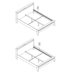 Bed Next Jackson Hickory Wit Hoogglans B 170x225cm - Giga Living