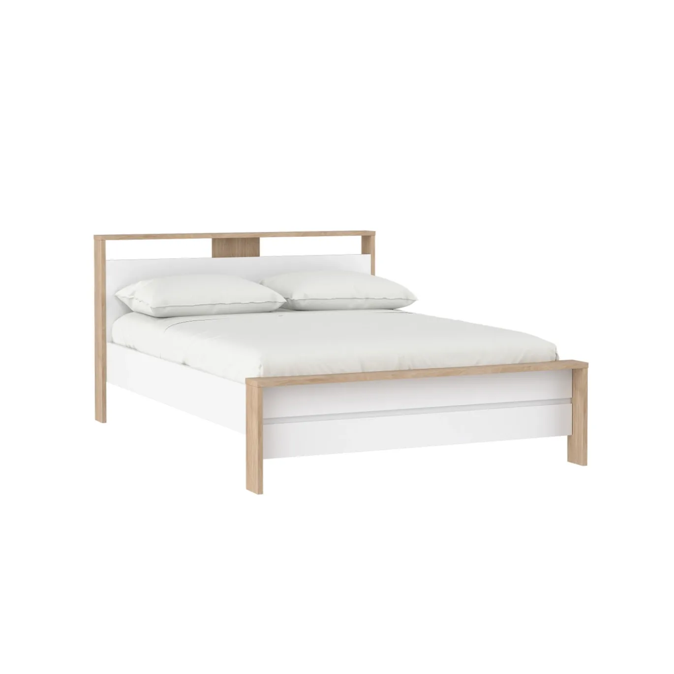 Bed Next Jackson Hickory Wit Hoogglans 150x215cm - Giga Living