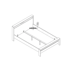 Bed Next Jackson Hickory Wit Hoogglans 150x215cm - Giga Living