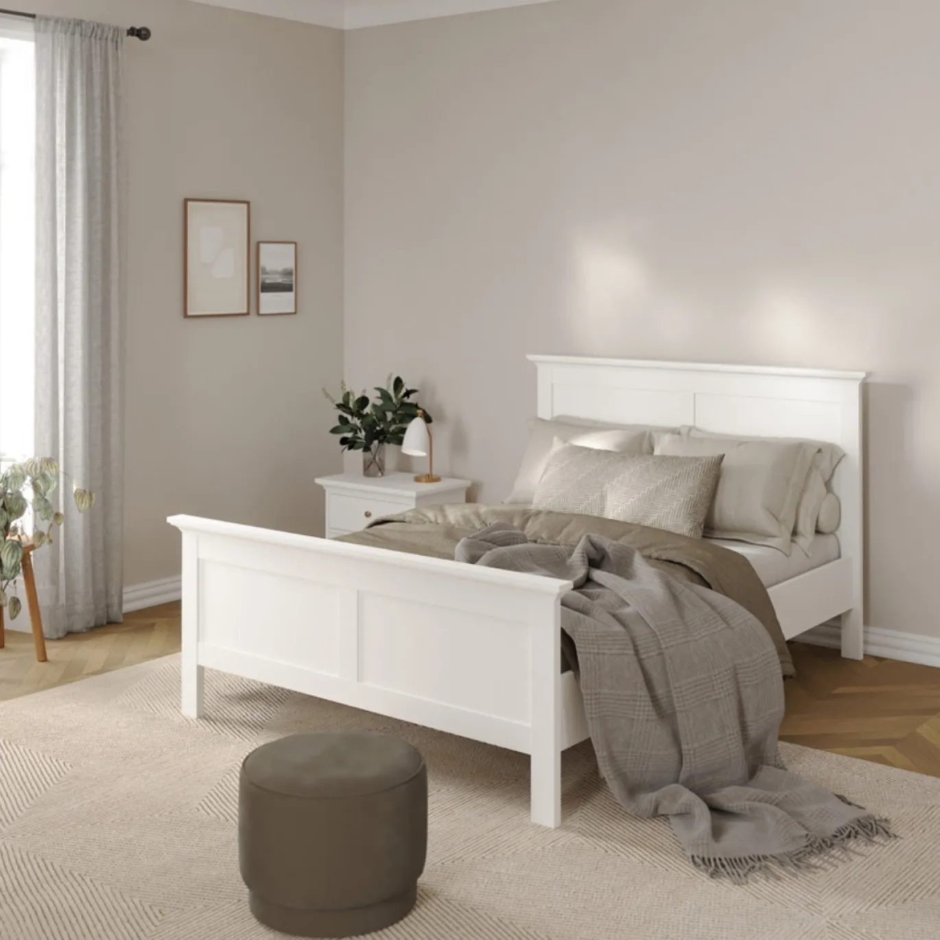 Bed Paris Wit Met Lattenbodem 140x190cm - Giga Living