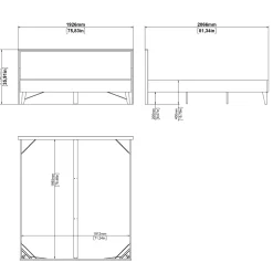 Bed Ry 180x200cm Hickory - Giga Living