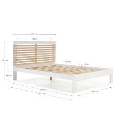 Bed Vectra 140x190 Wit Wax Met Latten Set - Giga Meubel