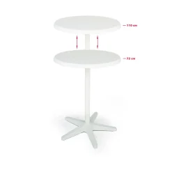 BEST In Hoogte Verstelbare Tuintafel/statafel Duo Ø70cm Wit