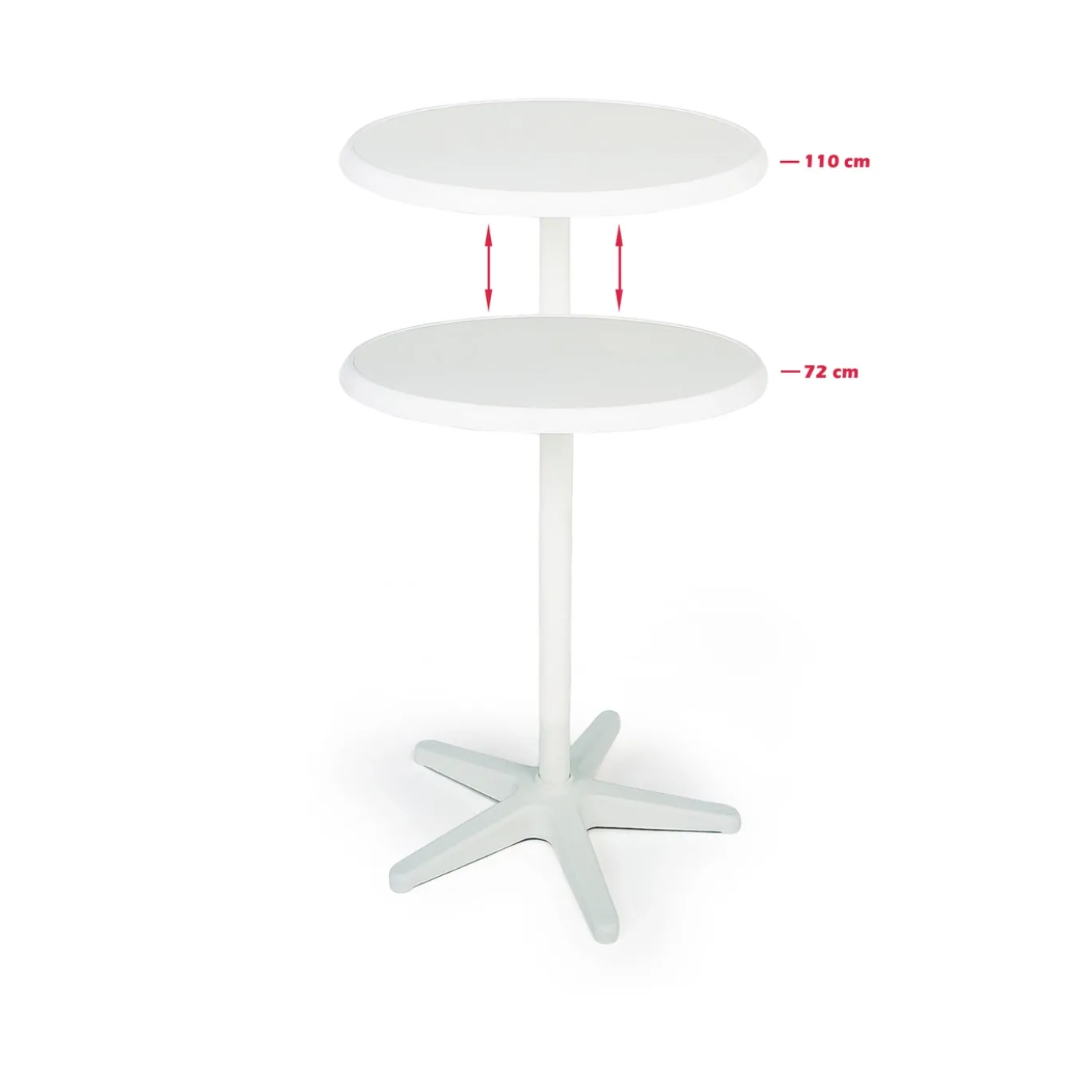 BEST In Hoogte Verstelbare Tuintafel/statafel Duo Ø70cm Wit