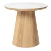 Bijzettafel Alba Naturel Marmer 60cm Rond - Giga Meubel