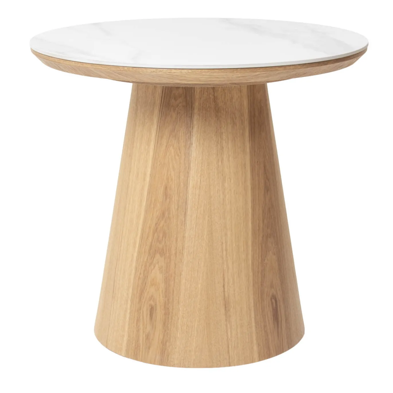 Bijzettafel Alba Naturel Marmer 60cm Rond - Giga Meubel